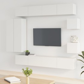 TV furniture set 8 pieces white plywood by vidaXL, TV Furniture - Ref: Foro24-3114494, Price: 369,99 €, Discount: %