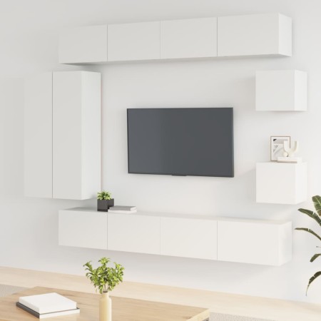 TV furniture set 8 pieces white plywood by vidaXL, TV Furniture - Ref: Foro24-3114494, Price: 369,05 €, Discount: %