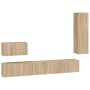 TV furniture set 4 pieces Sonoma oak plywood by vidaXL, TV Furniture - Ref: Foro24-3114328, Price: 199,73 €, Discount: %