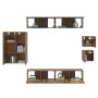 TV furniture set 8 pieces smoked oak plywood by vidaXL, TV Furniture - Ref: Foro24-3114491, Price: 267,97 €, Discount: %