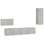 Set de muebles de TV 4 pzas madera contrachapada gris hormigón de vidaXL, Muebles TV - Ref: Foro24-3114337, Precio: 140,29 €,...