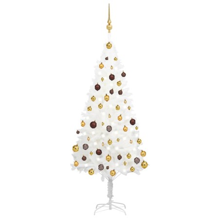 Árbol de Navidad preiluminado con luces y bolas blanco 150 cm de vidaXL, Arboles de navidad - Ref: Foro24-3077547, Precio: 13...