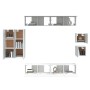 Set de muebles para TV 8 piezas madera contrachapada blanco de vidaXL, Muebles TV - Ref: Foro24-3114486, Precio: 276,99 €, De...