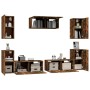 TV furniture set 7 pieces smoked oak plywood by vidaXL, TV Furniture - Ref: Foro24-3114307, Price: 222,43 €, Discount: %