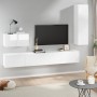 TV furniture set 4 pieces glossy white plywood by vidaXL, TV Furniture - Ref: Foro24-3114330, Price: 194,19 €, Discount: %