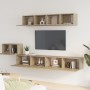 TV furniture set 5 pieces Sonoma oak plywood by vidaXL, TV Furniture - Ref: Foro24-3114432, Price: 215,04 €, Discount: %