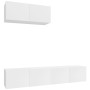 Set de muebles de TV 3 pzas madera contrachapada blanco brillo de vidaXL, Muebles TV - Ref: Foro24-3114474, Precio: 137,59 €,...