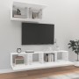 TV furniture set 3 pieces glossy white plywood by vidaXL, TV Furniture - Ref: Foro24-3114474, Price: 137,59 €, Discount: %