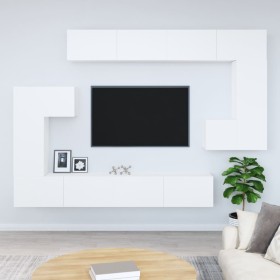 White plywood TV wall cabinet by vidaXL, TV Furniture - Ref: Foro24-3114590, Price: 376,99 €, Discount: %