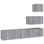 Set de muebles para TV 4 pzas madera contrachapada gris Sonoma de vidaXL, Muebles TV - Ref: Foro24-3114644, Precio: 127,85 €,...