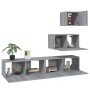 Set de muebles para TV 4 pzas madera contrachapada gris Sonoma de vidaXL, Muebles TV - Ref: Foro24-3114644, Precio: 127,85 €,...