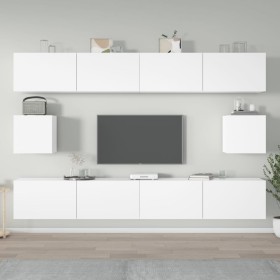 TV furniture set 6 pieces white plywood by vidaXL, TV Furniture - Ref: Foro24-3114366, Price: 234,62 €, Discount: %