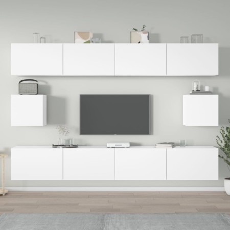 TV-Möbelset 6-teilig aus weißem Sperrholz von vidaXL, TV-Möbel - Ref: Foro24-3114366, Preis: 234,62 €, Rabatt: %