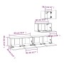 4-teiliges TV-Möbelset aus schwarzem Sperrholz von vidaXL, TV-Möbel - Ref: Foro24-3114639, Preis: 157,47 €, Rabatt: %