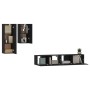 Set de muebles para TV 4 piezas madera contrachapada negro de vidaXL, Muebles TV - Ref: Foro24-3114623, Precio: 149,99 €, Des...