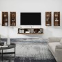 TV furniture set 6 pieces brown oak plywood by vidaXL, TV Furniture - Ref: Foro24-3114349, Price: 275,47 €, Discount: %