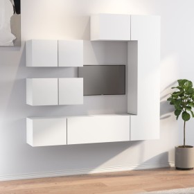 TV furniture set 6 pieces white plywood by vidaXL, TV Furniture - Ref: Foro24-3114550, Price: 239,91 €, Discount: %