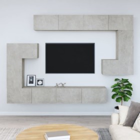 Concrete gray plywood TV wall cabinet by vidaXL, TV Furniture - Ref: Foro24-3114593, Price: 401,91 €, Discount: %