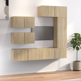 TV furniture set 6 pieces sonoma oak plywood by vidaXL, TV Furniture - Ref: Foro24-3114552, Price: 200,99 €, Discount: %