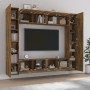 TV furniture set 8 pieces smoked oak plywood by vidaXL, TV Furniture - Ref: Foro24-3114235, Price: 354,99 €, Discount: %