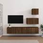 Set de muebles para TV 4 pzas madera contrachapada marrón roble de vidaXL, Muebles TV - Ref: Foro24-3114645, Precio: 154,76 €...