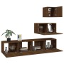 Set de muebles para TV 4 pzas madera contrachapada marrón roble de vidaXL, Muebles TV - Ref: Foro24-3114645, Precio: 154,76 €...