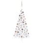 Medio árbol de Navidad con luces y bolas blanco 180 cm de vidaXL, Arboles de navidad - Ref: Foro24-3077570, Precio: 76,77 €, ...