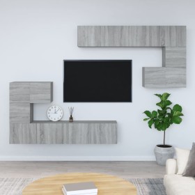 TV wall cabinet sonoma gray plywood by vidaXL, TV Furniture - Ref: Foro24-3114588, Price: 264,43 €, Discount: %