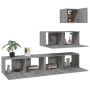 TV furniture set 4 pieces in gray Sonoma plywood by vidaXL, TV Furniture - Ref: Foro24-3114652, Price: 135,99 €, Discount: %