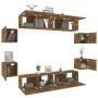 8-piece TV furniture set made of smoked oak plywood by vidaXL, TV Furniture - Ref: Foro24-3114219, Price: 219,16 €, Discount: %