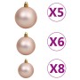 Medio árbol de Navidad con luces y bolas blanco 180 cm de vidaXL, Arboles de navidad - Ref: Foro24-3077570, Precio: 76,77 €, ...