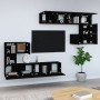 Black plywood TV wall cabinet by vidaXL, TV Furniture - Ref: Foro24-3114583, Price: 290,33 €, Discount: %