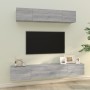 TV furniture set 4 pieces in gray Sonoma plywood by vidaXL, TV Furniture - Ref: Foro24-3114540, Price: 175,47 €, Discount: %