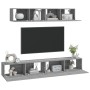 TV-Möbel-Set 4 Stück Sonoma grau Sperrholz von vidaXL, TV-Möbel - Ref: Foro24-3114540, Preis: 175,83 €, Rabatt: %