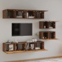 TV furniture set 6 pieces brown oak plywood by vidaXL, TV Furniture - Ref: Foro24-3114605, Price: 233,14 €, Discount: %