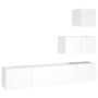 TV furniture set 4 pieces glossy white plywood by vidaXL, TV Furniture - Ref: Foro24-3114642, Price: 134,20 €, Discount: %