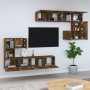 Smoked oak plywood TV wall unit by vidaXL, TV Furniture - Ref: Foro24-3114587, Price: 238,99 €, Discount: %