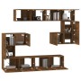 Smoked oak plywood TV wall unit by vidaXL, TV Furniture - Ref: Foro24-3114587, Price: 238,99 €, Discount: %