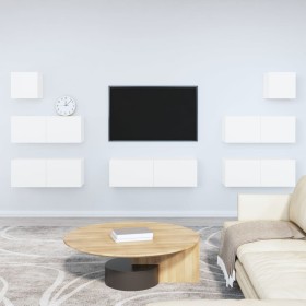 TV furniture set, 7 pieces, white plywood. by vidaXL, TV Furniture - Ref: Foro24-3114542, Price: 259,07 €, Discount: %