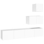 Set de muebles para TV 4 piezas madera contrachapada blanco de vidaXL, Muebles TV - Ref: Foro24-3114638, Precio: 161,54 €, De...