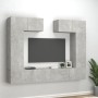 TV furniture set 6 pieces concrete gray plywood by vidaXL, TV Furniture - Ref: Foro24-3114465, Price: 260,73 €, Discount: %