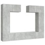 TV furniture set 6 pieces concrete gray plywood by vidaXL, TV Furniture - Ref: Foro24-3114465, Price: 260,73 €, Discount: %