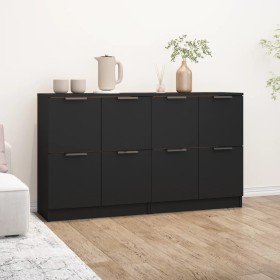 Aparadores 2 uds madera contrachapada negro 60x30x70 cm de vidaXL, Aparadores - Ref: Foro24-3115805, Precio: 102,41 €, Descue...