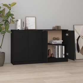 Sideboards 2 pcs black plywood 60x30x70 cm by vidaXL, Sideboards - Ref: Foro24-3115773, Price: 102,99 €, Discount: %