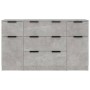 Concrete gray plywood 3-piece sideboard set by vidaXL, Sideboards - Ref: Foro24-3115823, Price: 176,27 €, Discount: %