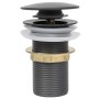 Push drain without overflow function, gray, 6.4x6.4x9.1cm by vidaXL, Faucets - Ref: Foro24-149063, Price: 13,78 €, Discount: %