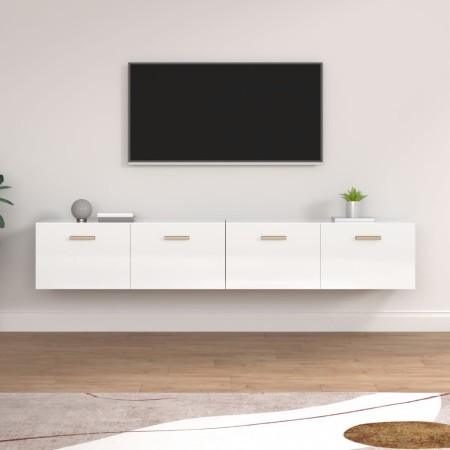 Wall cabinets 2 units glossy white plywood 100x36.5x35 cm by vidaXL, Lockers and storage cabinets - Ref: Foro24-3115664, Pric...