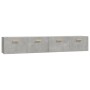 Wall cabinets 2 units plywood gray concrete 100x36.5x35 cm by vidaXL, Lockers and storage cabinets - Ref: Foro24-3115663, Pri...