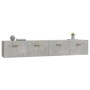 Wall cabinets 2 units plywood gray concrete 100x36.5x35 cm by vidaXL, Lockers and storage cabinets - Ref: Foro24-3115663, Pri...