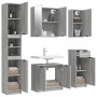 Set de muebles de baño 5 pzas madera contrachapada gris sonoma de vidaXL, Muebles de baño - Ref: Foro24-3115858, Precio: 292,...